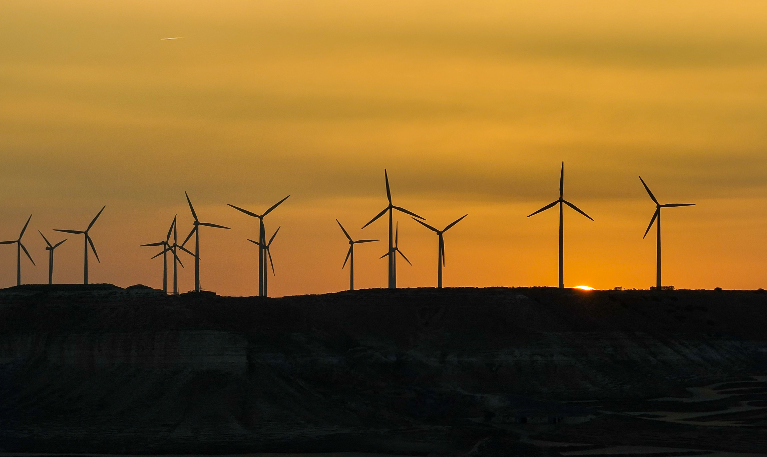 Wind turbines in a wind farm