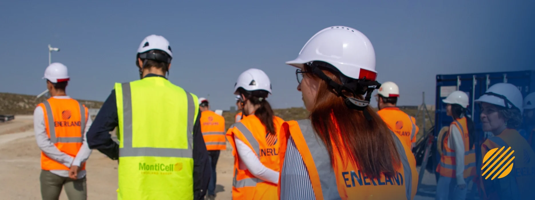 Equipo de Enerland durante la visita a los PFV Tellus y Mitra